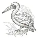pelican sitting sideways tattoo design idea