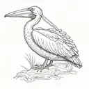 pelican sitting sideways tattoo design idea
