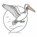 pelican flying tattoo design idea