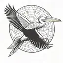 pelican flying tattoo design idea