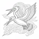 pelican flying tattoo design idea