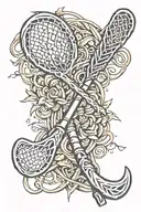 lacrosse stick intertwined tattoo design idea
