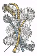 lacrosse stick intertwined tattoo design idea