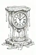 melting clock tattoo design idea