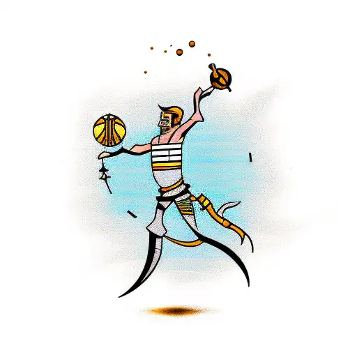 A minimalist tattoo of a stick figure player in action, surrounded by the words 'Vegas Golden Knights' in a stylish font tattoo design idea