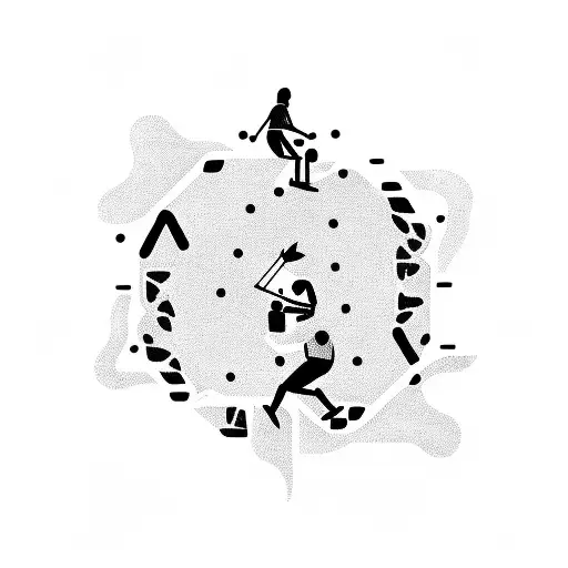 A minimalist tattoo of a stick figure player in action, surrounded by the words 'Vegas Golden Knights' in a stylish font tattoo design idea