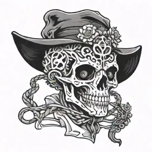 skeleto samuri tattoo design idea