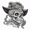 skeleto samuri tattoo design idea