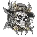 skeleto samuri tattoo design idea