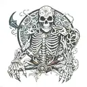 skeleto samuri tattoo design idea