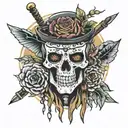 skeleto samuri tattoo design idea