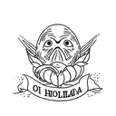 palabra "ohana" con una pluma al principio tattoo design idea