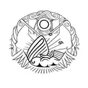 palabra "ohana" con una pluma al principio tattoo design idea