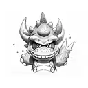 baby bowser with rattle  tattoo design idea