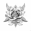 tête de belier + roses tattoo design idea
