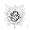 tête de belier + roses tattoo design idea