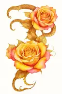 rose and snake tattoo design idea