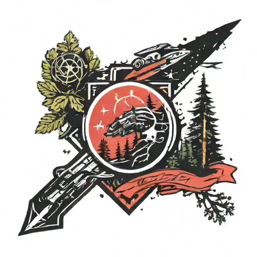 Game Mass effect: N7, Coniferous forest, Constellation Major Ursa, text per aspera ad astra tattoo design idea