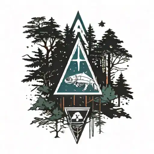 Game Mass effect: N7, Coniferous forest, Constellation Major Ursa, text per aspera ad astra tattoo design idea