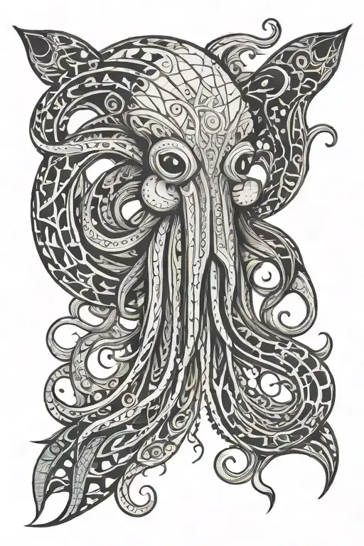 squid tattoo design idea