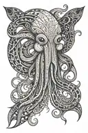 squid tattoo design idea