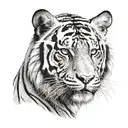 half of hari singh nalwas face and half of it being a tiger tattoo design idea