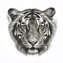 half of hari singh nalwas face and half of it being a tiger tattoo design idea