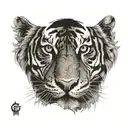 half of hari singh nalwas face and half of it being a tiger tattoo design idea