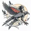 itachi uchiha with crows  tattoo design idea