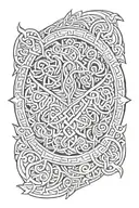 vikings symbol, valhalla, warrior wielding tattoo design idea