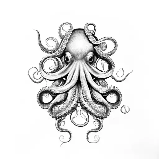Octopus made out of a rope turks head. tattoo design idea
