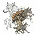 yggdrassil and fenris wolf tattoo design idea