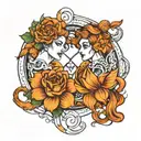 Gemini ♊ and Pisces ♓ tattoo line art combination tattoo design idea