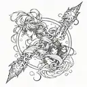 Gemini ♊ and Pisces ♓ line art combination tattoo design idea