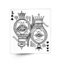 torn king and queen playing card tattoo design idea