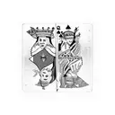 torn king and queen playing card tattoo design idea