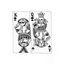 torn king and queen playing card tattoo design idea