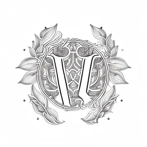 A blackwork tattoo of a Greek-style laurel wreath with a small motorcycle emblem in the center tattoo design idea