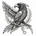raven and seraphim angel half demon tattoo design idea