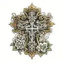 cross with psalm 23:4 tattoo design idea