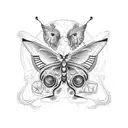  Patchwork tattoos all over the men torso in an antique or vintage style. Put a butterfly in the middle of the chest tattoo design idea