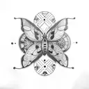  Patchwork tattoos all over the men torso in an antique or vintage style. Put a butterfly in the middle of the chest tattoo design idea