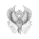 wings and a parachute   tattoo design idea