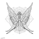 wings and a parachute   tattoo design idea