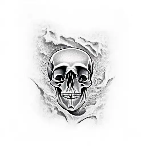 torso skull tattoo design idea