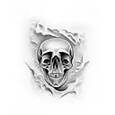 torso skull tattoo design idea