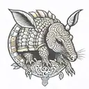 drawing of an armadillo tattoo design idea