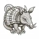 drawing of an armadillo tattoo design idea