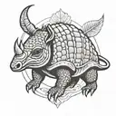 drawing of an armadillo tattoo design idea