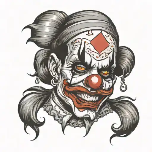 chola clown face tattoo design idea